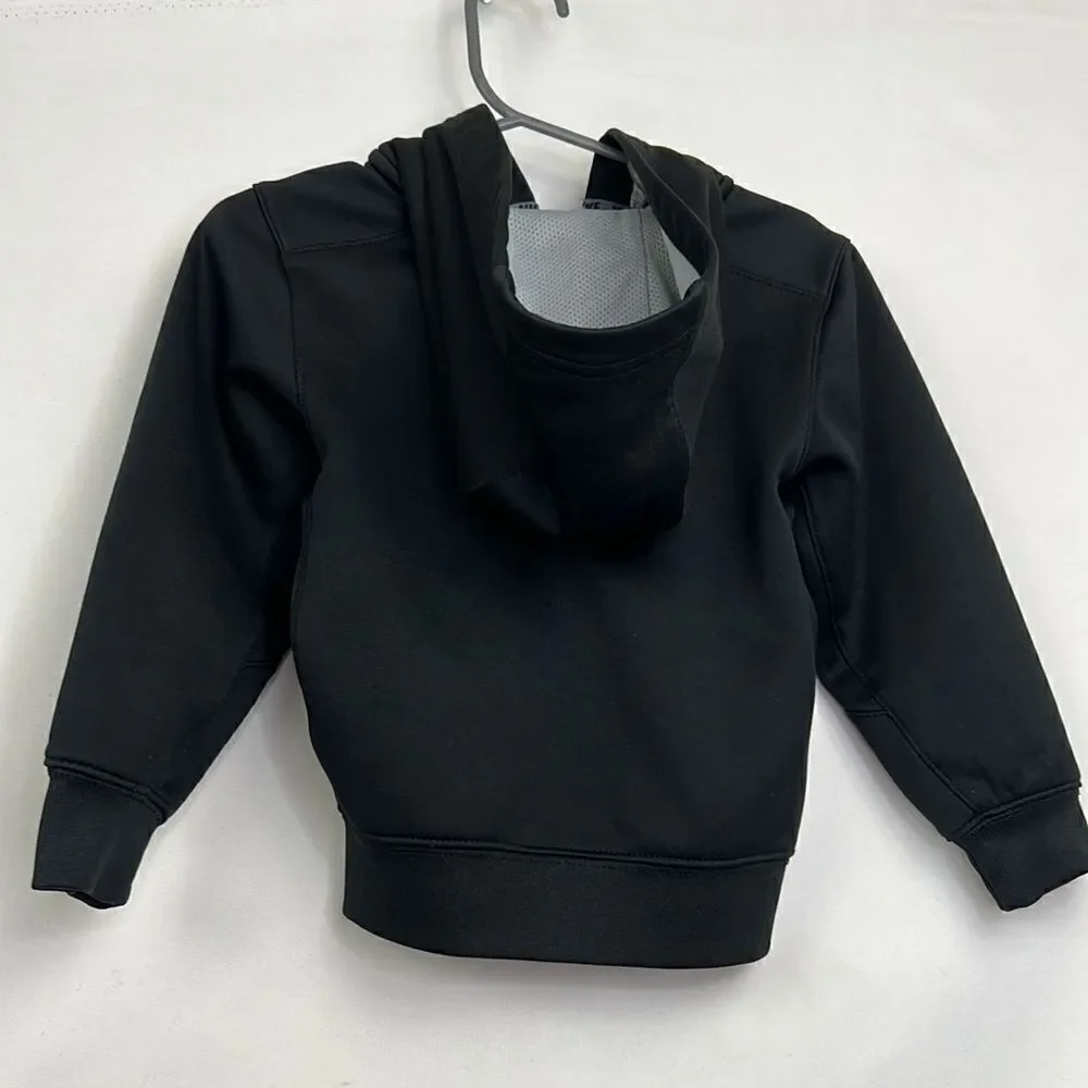 Nike Therma-fit black hooded full zip sweatshirt fleece lined EUC 2T